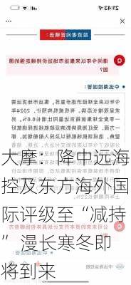 大摩：降中远海控及东方海外国际评级至“减持” 漫长寒冬即将到来