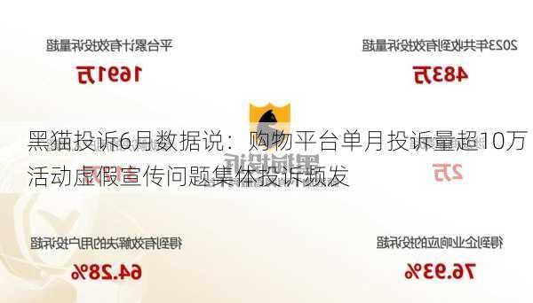 黑猫投诉6月数据说：购物平台单月投诉量超10万 活动虚假宣传问题集体投诉频发