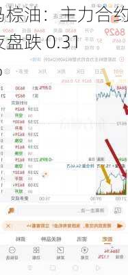 马棕油：主力合约夜盘跌 0.31%