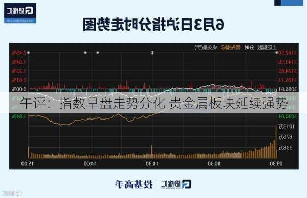 午评：指数早盘走势分化 贵金属板块延续强势