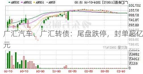 广汇汽车、广汇转债：尾盘跌停，封单超亿元