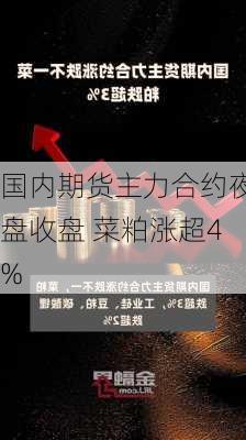 国内期货主力合约夜盘收盘 菜粕涨超4%