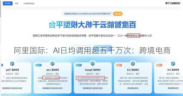阿里国际：AI日均调用超五千万次：跨境电商