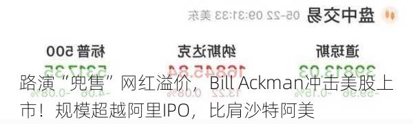 路演“兜售”网红溢价，Bill Ackman冲击美股上市！规模超越阿里IPO，比肩沙特阿美