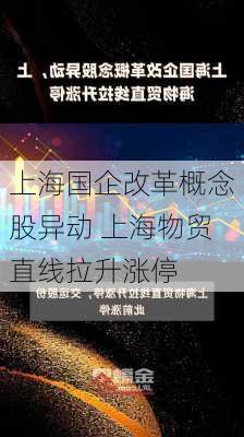 上海国企改革概念股异动 上海物贸直线拉升涨停