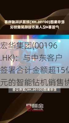 宏华集团(00196.HK)：与中东客户签署合计金额超15亿元的智能钻机销售协议