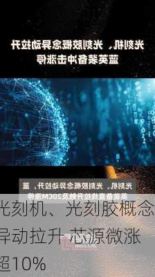 光刻机、光刻胶概念异动拉升 芯源微涨超10%