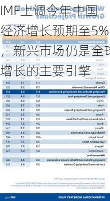 IMF上调今年中国经济增长预期至5%，新兴市场仍是全球增长的主要引擎