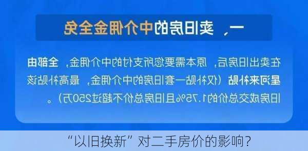 “以旧换新”对二手房价的影响？