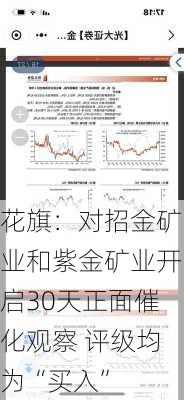 花旗：对招金矿业和紫金矿业开启30天正面催化观察 评级均为“买入”