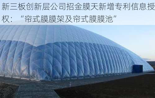 新三板创新层公司招金膜天新增专利信息授权：“帘式膜膜架及帘式膜膜池”