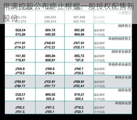 常满控股公布终止根据一般授权配售新股份