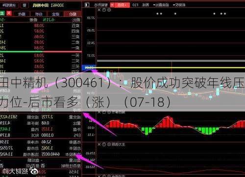 田中精机（300461）：股价成功突破年线压力位-后市看多（涨）（07-18）