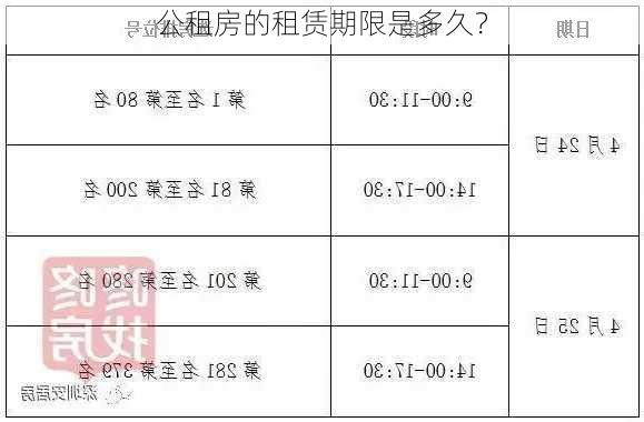 公租房的租赁期限是多久？