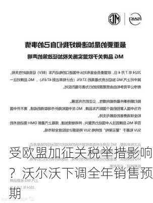 受欧盟加征关税举措影响？沃尔沃下调全年销售预期