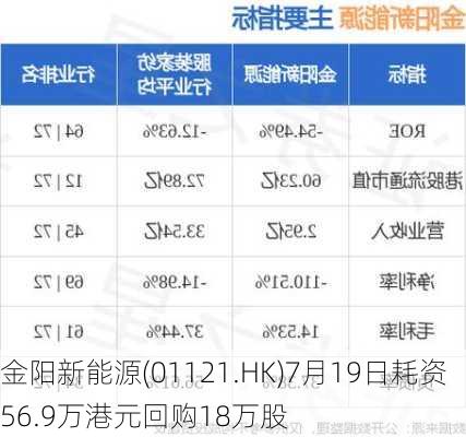 金阳新能源(01121.HK)7月19日耗资56.9万港元回购18万股