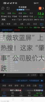 “微软蓝屏”上热搜！这家“肇事”公司股价大跌