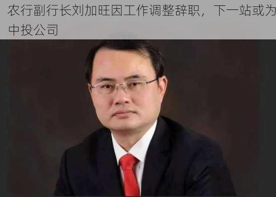 农行副行长刘加旺因工作调整辞职，下一站或为中投公司