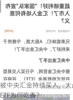 被中央汇金持续买入，大盘ETF为何吃香？