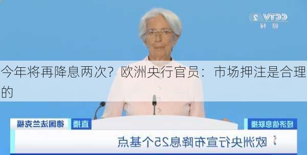 今年将再降息两次？欧洲央行官员：市场押注是合理的