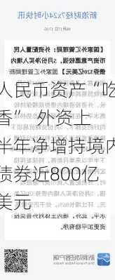 人民币资产“吃香”  外资上半年净增持境内债券近800亿美元