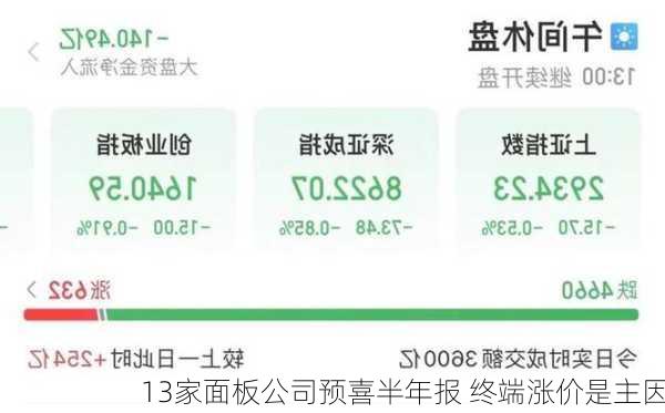 13家面板公司预喜半年报 终端涨价是主因