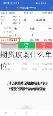 期货玻璃什么单位