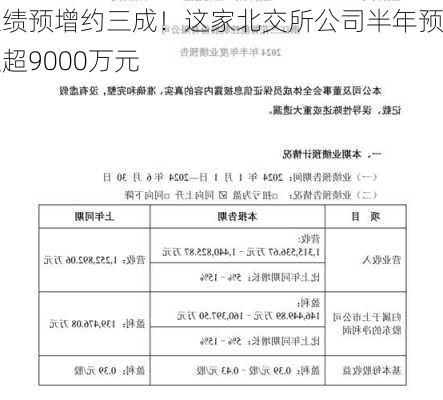 业绩预增约三成！这家北交所公司半年预盈超9000万元