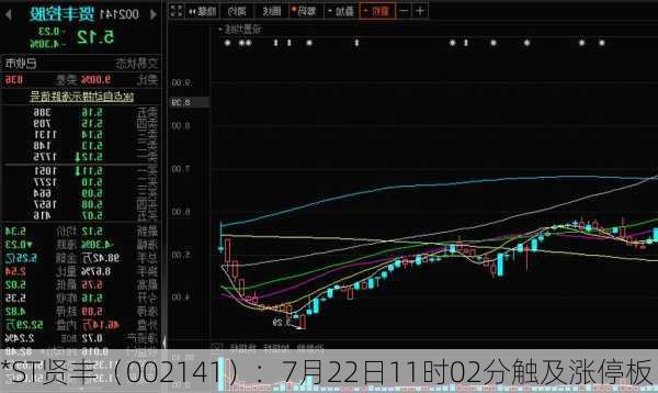 *ST贤丰（002141）：7月22日11时02分触及涨停板