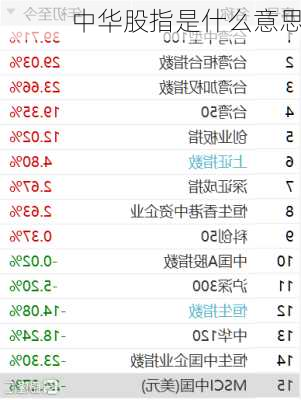 中华股指是什么意思