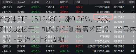 半导体ETF（512480）涨0.26%，成交额10.82亿元，机构称伴随着需求回暖，半导体行业正式迈入上行周期