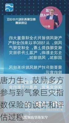 唐力生：鼓励多方参与到气象巨灾指数保险的设计和评估过程