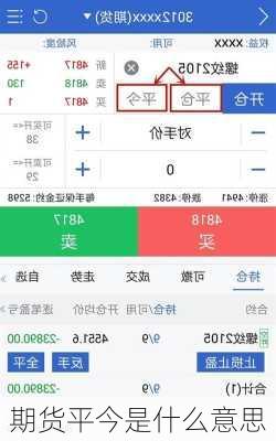 期货平今是什么意思