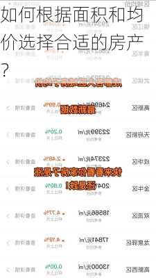 如何根据面积和均价选择合适的房产？