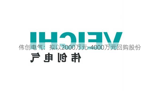 伟创电气：拟以2000万元-4000万元回购股份