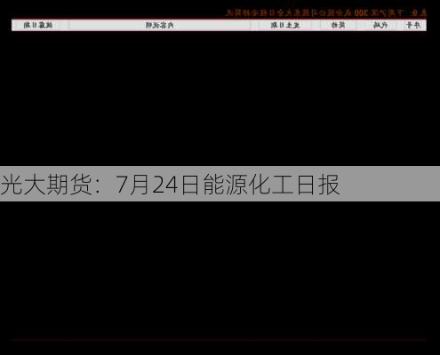 光大期货：7月24日能源化工日报