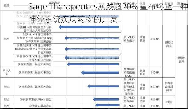 Sage Therapeutics暴跌超20% 宣布终止一种神经系统疾病药物的开发