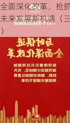 全面深化改革，抢抓未来发展新机遇（三）