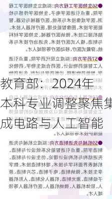 教育部：2024年本科专业调整聚焦集成电路与人工智能