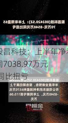 毅昌科技：上半年净利润7038.97万元 同比扭亏