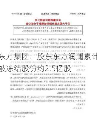 东方集团：股东东方润澜累计被冻结股份约2.5亿股