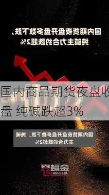 国内商品期货夜盘收盘 纯碱跌超3%