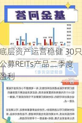 底层资产运营稳健 30只公募REITs产品二季度盈利