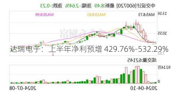 达瑞电子：上半年净利预增 429.76%-532.29%