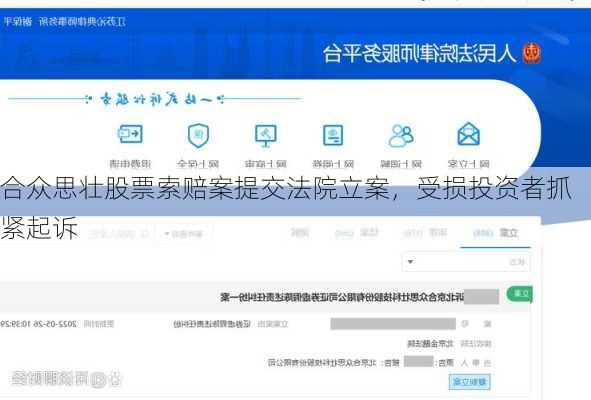 合众思壮股票索赔案提交法院立案，受损投资者抓紧起诉