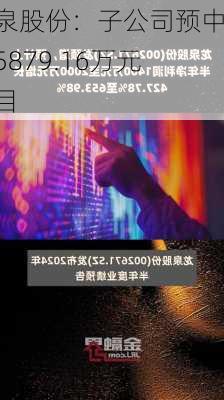 龙泉股份：子公司预中标5879.16万元项目