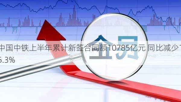 中国中铁上半年累计新签合同额10785亿元 同比减少15.3%