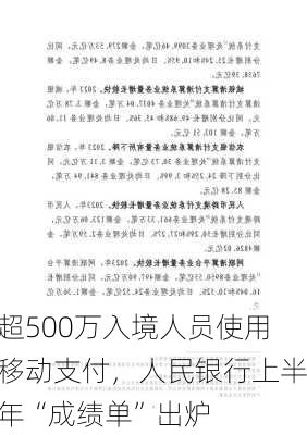 超500万入境人员使用移动支付，人民银行上半年“成绩单”出炉