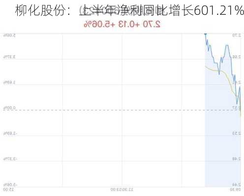 柳化股份：上半年净利同比增长601.21%