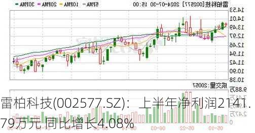 雷柏科技(002577.SZ)：上半年净利润2141.79万元 同比增长4.08%